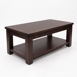 Table basse en chêne massif brun avec étagère inférieure, design moderne, meubles pour le salon - MT Furniture, garantie de 3 ans - Product Image 6