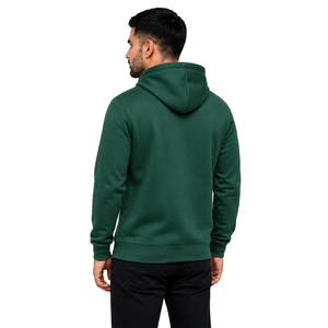 Sweat-shirt à capuche pour homme, vert uni, streetwear décontracté, logo sur le devant, en molleton tricoté 300g, vêtement d'hiver - Product Image 4