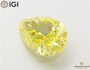 เพชรทรงลูกแพร์สีเหลืองสดใส ระดับความสะอาด VS2 ผลิตด้วยวิธี CVD น้ำหนัก 2.52 กะรัต พร้อมใบรับรอง IGI สำหรับแหวนสัญญาแบบสั่งทำ - Product Image 4