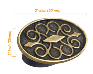 Poignée de porte à finition antique, boutons de meuble durables en zinc pour tiroirs, armoires de cuisine, poignée décorative pour la maison - Product Image 2