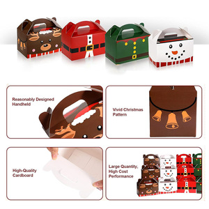 Cajas de regalo de Navidad, diseños (estilo lindo) Cajas de cartón de Navidad de pan de jengibre con asas Caja especialmente diseñada - Product Image 2