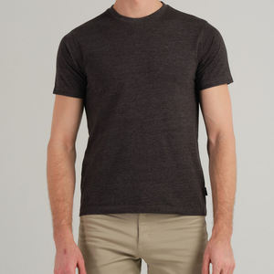 เสื้อยืดคอกลมแขนสั้นผ้าฝ้ายสีเทาสำหรับผู้ชายทรงปกติแบบลำลอง - Product Image 4