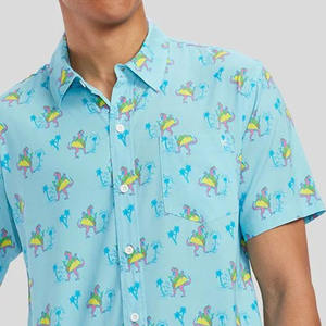 Chemises décontractées pour hommes style urbain été 2026, 100 % polyester, popeline tricotée, séchage rapide, respirantes, manches courtes, col rabattu - Product Image 3