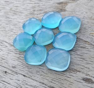 Calcedonia Azul Natural, Corte Cuadrado Tipo Cojín, Calibrada, Gema Suelta para Joyería - Product Image 2