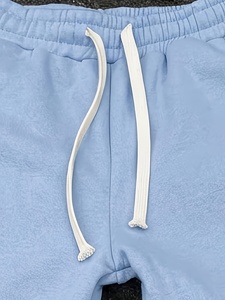 Survêtement unisexe bleu clair à capuche, manches longues, couleur unie, sweat-shirt décontracté, pantalon à taille élastique, respirant, poids moyen, pour le jogging - Product Image 2
