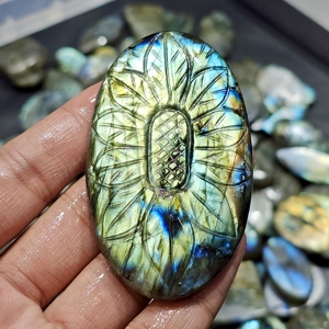 Lot de cabochons multi-labradorite sculptés naturels, pierres précieuses sculptées pour la fabrication de bijoux, taille libre, vente en gros de pierres précieuses - Product Image 1