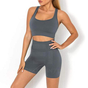 Women High Waisted Yoga Shorts <b>Tummy</b> <b>Control</b> Butt Lift Activewear Shorts Seamless Ribbed Women Yoga Shorts High Stretch - Product Image 2