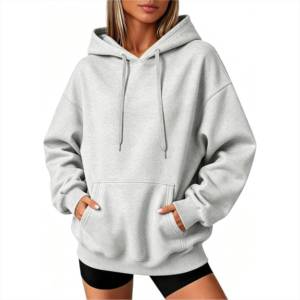 New Fashion <b>Fleece</b> Fabric <b>Top</b> Quality Knitted Sweatshirts <b>For</b> <b>Women</b> Custom Printing Regular Wear Oversize Hoodies - Product Image 1