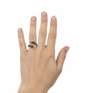 Anillo de Sello de Hierro Negro de Alta Calidad, Estilo Vintage Retro, con Totem de Serpiente y Runas Vikingas, Joyería de Regalo para Hombres y Mujeres, de la India - Product Image 2