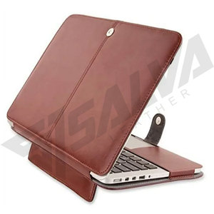 Funda de Piel Genuina de Lujo para Portátil con Cierre de Hebilla y Forro de Poliéster para Computadoras Portátiles de 13-17 Pulgadas, Cubierta Protectora - Product Image 2