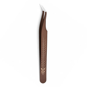 Pinzas Curvas de Precisión para Pestañas, de Acero Inoxidable con Punta Suave para Aplicación de Extensiones de Pestañas - Product Image 1
