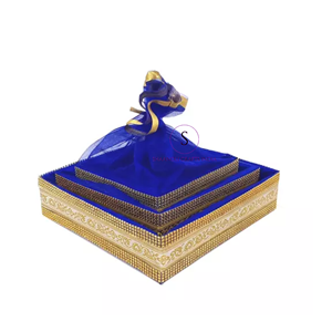 Nuevo Set de Cestas de Regalo Azules de Diseño para Bodas Indias, Ceremonias Sangeet y Haldi, Regalos de Boda y Recuerdos para Fiestas - Product Image 3