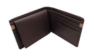 Portefeuille en cuir véritable noir de luxe fait main pour homme, portefeuille fin - Product Image 3