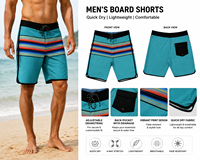 Shorts de bain pour homme, tissés, taille mi-haute élastique, couleur unie, coupe décontractée, tissu respirant, séchage rapide, poches pratiques
