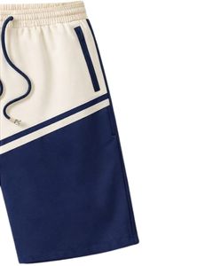 Shorts pour hommes bleu marine et multicolores avec cordon de serrage, poches zippées, décontractés, pour l'été, la plage, athlétiques, séchage rapide, confortables - Product Image 4