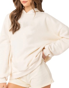 Sudadera con capucha de uniforme de béisbol para mujer OEM de Luminous Store, con bordado de toalla personalizado, precio al por mayor, corte holgado y cuadrado - Product Image 2