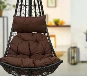 Modern PE Rattan Hanging <b>Swing</b> Chair with Waterproof Cushion-Outdoor Furniture for Balcony & Garden Relaxation - Product Image 3