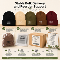 Gorro bordado con logo personalizado al por mayor, gorro de punto cálido de invierno con puño, unisex para hombre y mujer, gorro de esquí para exteriores