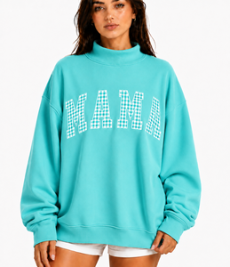 Premium <b>Women's</b> Oversized Pullover Mockneck Sweatshirt Soft Warm 100% Cotton Material Solid <b>Pattern</b> Customized Logo Front Winter - Product Image 5