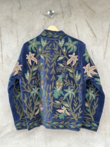 Handmade <b>Velvet</b> Suzani <b>Jacket</b> Eco-Friendly Breathable Cotton Floral Embroidery Full Sleeves Vintage Boho Botanical Design Winter - Product Image 4