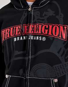 เสื้อฮู้ดสตรีทแวร์ พิมพ์ลายสกรีน ประดับเพชรเทียม ผ้าเฟรนช์เทอร์รี่ ดีไซน์เนอร์ ซิปฮู้ดดี้ โอเวอร์ไซส์ ซิปหน้า - Product Image 5