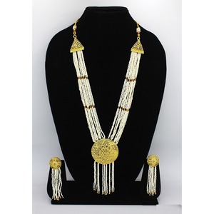 Parure de bijoux collier avec boucles d'oreilles en laiton plaqué or pur parure de bijoux collier design haute qualité Émirats arabes unis Dubaï - Product Image 3