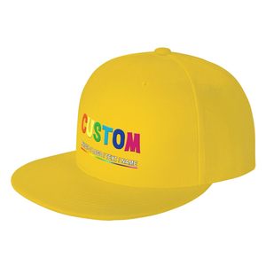 Gorra Snapback Personalizada Amarilla de 6 Paneles con Logotipo de Letras Arcoíris en el Panel Frontal, Ajustable, Unisex, de Hilo de Algodón, Estilo Casual - Product Image 2
