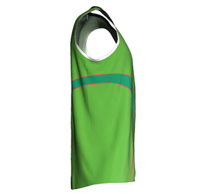 Maillot de basket sans manches vert pour homme, col en V, anti-humidité, imprimé par sublimation, coupe classique, toutes saisons - Product Image 2