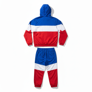 Survêtement coupe-vent pour homme de haute qualité, ensemble 2 pièces, logo personnalisé, fermeture éclair, nylon, prix de gros - Product Image 2