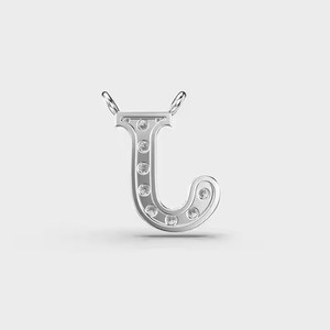 Beautiful gold diamond pendant J for women fine jewelry daily wear gift for her with simple modern and stylish look - Product Image 3