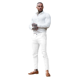 กางเกงขายส่งจากโรงงาน OEM กางเกงผู้ชายผ้าสเตรช ระบายอากาศ แห้งเร็ว ทรงตรง สวมใส่ได้ทั้งแบบทางการและลำลอง - Product Image 4