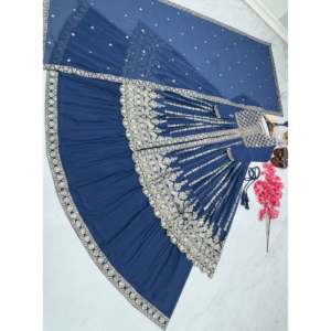 Designer Women's Heavy Faux Georgette Top Lehenga & Dupatta <b>Set</b> for Party Wear Look - Product Image 2