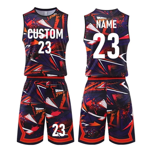 Nouvelle arrivée professionnelle : uniforme de basketball pour hommes, imprimé numériquement, personnalisable avec noms/numéros/logos d'équipe, respirant et à séchage rapide - Product Image 1