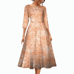 Vestido Maxi de Diseño Polinesio Personalizado de las Islas del Pacífico, Vestidos de Fiesta para Mujer - Product Image 3