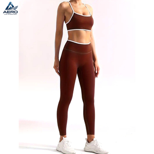 Conjunto Deportivo para Mujer, Top Deportivo Marrón y Leggings de Cintura Alta, Ropa Deportiva sin Costuras para Gimnasio y Entrenamiento, Venta al Por Mayor - Product Image 2