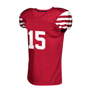 Ensemble de maillot et pantalon de football américain personnalisé par sublimation, rouge, noir, blanc, numéro 55, pour homme adulte, respirant, en polyester - Product Image 5