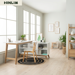 Scadinavian Minimalist L-Shaped <b>Computer</b> <b>Desk</b> With Drawers And Storage White Wood Modern Home Office Furniture - Product Image 6