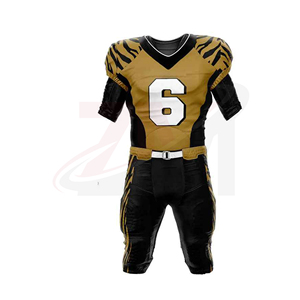 Conjunto de Uniforme de Fútbol Americano para Hombre, Jersey Dorado y Negro con Número 6, Impresión por Sublimación, Poliéster Transpirable, Talla Adulto - Product Image 3