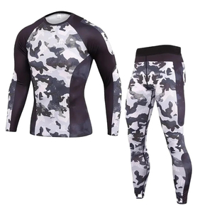 Wholesale 2026 Men's Full Sleeve Compression Rash Guard Set Camouflage Print Quick Dry Gym Fitness Wear - Product Image 1