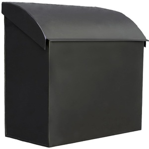 Boîte aux lettres murale moderne en acier galvanisé noir mat, résistante aux intempéries, vente en gros - Product Image 2