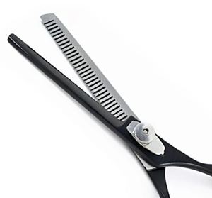 Ciseaux de coiffure professionnels noirs pour barbier, ciseaux à effiler simples en acier inoxydable, lames tranchantes pour la coupe et le coiffage, 7 pouces - Product Image 4