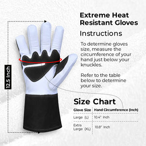 Gants de sécurité de soudage personnalisés de qualité supérieure, résistants à la chaleur pour travaux métalliques, durables, antidérapants pour écran. - Product Image 3