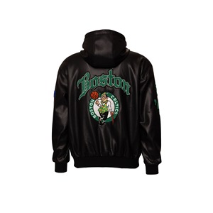 Chaqueta Ligera Vegana con Capucha y Cierre de Cremallera Boston 1946 Negra AR - Product Image 3