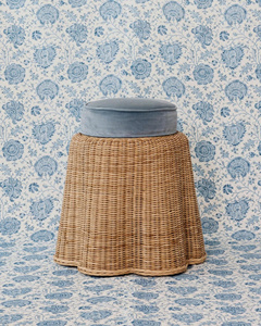 Compact Handcrafted Rattan Side <b>Stool</b> with Minimalist <b>Cushion</b> Top Natural Wicker Accent Furniture Stylish Durable Lightweight - Product Image 1