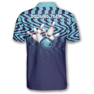 เสื้อทีมโบว์ลิ่งแบบสั่งทำพิเศษ พิมพ์ลายสายฟ้าทั้งตัว แขนสั้น ยูนิเซ็กซ์ ผ้าโพลีเอสเตอร์ เสื้อกีฬา คอปกพับ แห้งเร็ว - Product Image 3