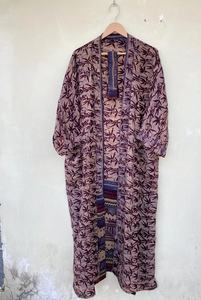 Handmade Vintage 100% <b>Silk</b> Smooth High-quality Robe Free Size <b>Kimono</b> for Summer Autumn and Spring with Drawstring Closure - Product Image 4