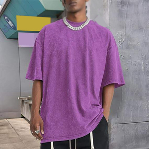T-shirts pour hommes personnalisés, de haute qualité, en coton peigné 100% lourd, effet vieilli, délavés à l'acide, 280g, coupe droite, longueur standard - Product Image 1