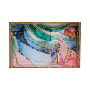 Bandeja de Servir de Madera con Diseño Meena Impreso, Hecha a Mano, Duradera y Ecológica, Diseño Decorativo Indio Meenakari para el Hogar y Hoteles - Product Image 2