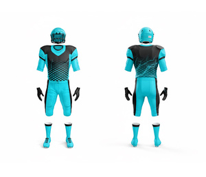 Maillots de football américain personnalisés OEM, sublimation, vente en gros, kit de football d'équipe avec maillot et pantalon |   Polyester respirant - Product Image 3