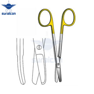 Ciseaux chirurgicaux Cottle 11,5 cm (4-3/4 pouces) courbés, type Bulldog TC, dorés, avec lames de coupe de précision et usage professionnel - Product Image 5